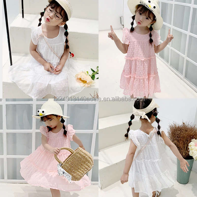 

Wholesale Baby girls clothes short sleeve Girl dresses Cotton printed Baby dress children's dresses