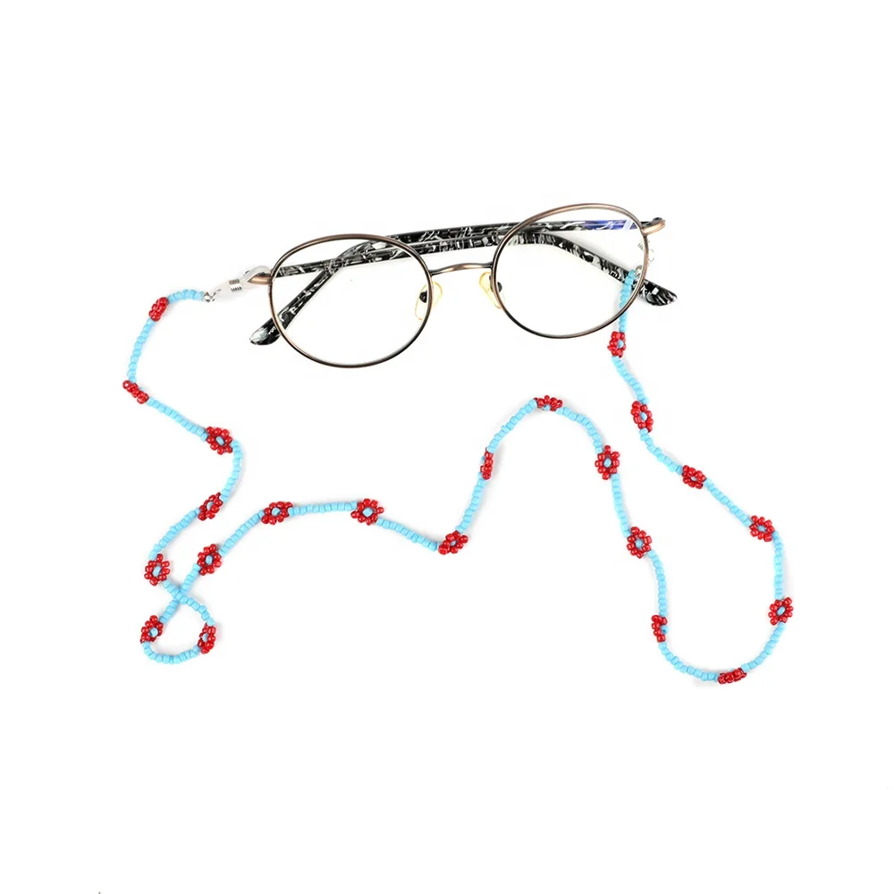 

Color Beaded Daisy Sunglass Eyeglasses Simplicity Reading Glasses Chain Cord Holder Neck Strap Rope chains, 3 colors