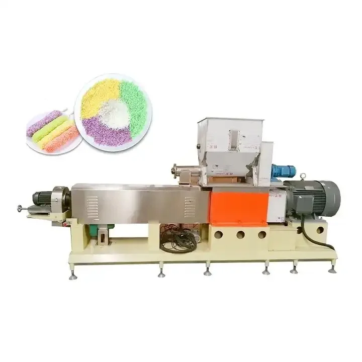 Automatic machine makes for puffed breadcrumbs from wheat flour corn meal and other cereal powders