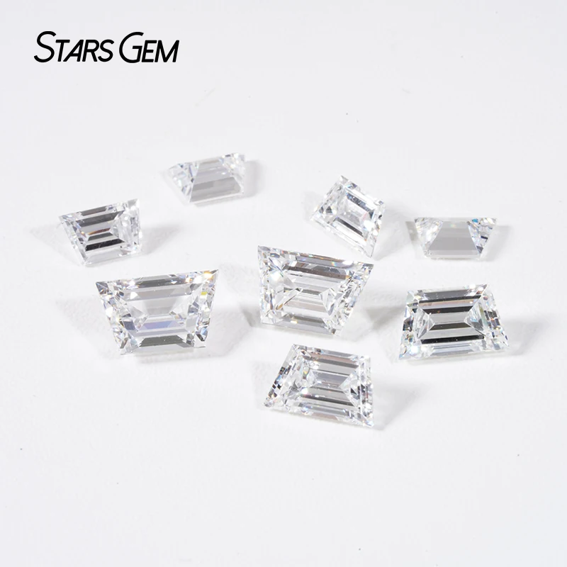 Fancy Shape Trapezoid Cut DEF VS Clarity Loose HPHT Stone Lab Grown Diamond for Jewelry Setting
