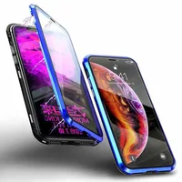 

2019 Trending 360 Full Cover Magnetic Adsorption Case For iPhone Xs max Xr X 8 7 6 Plus Tempered Glass Screen