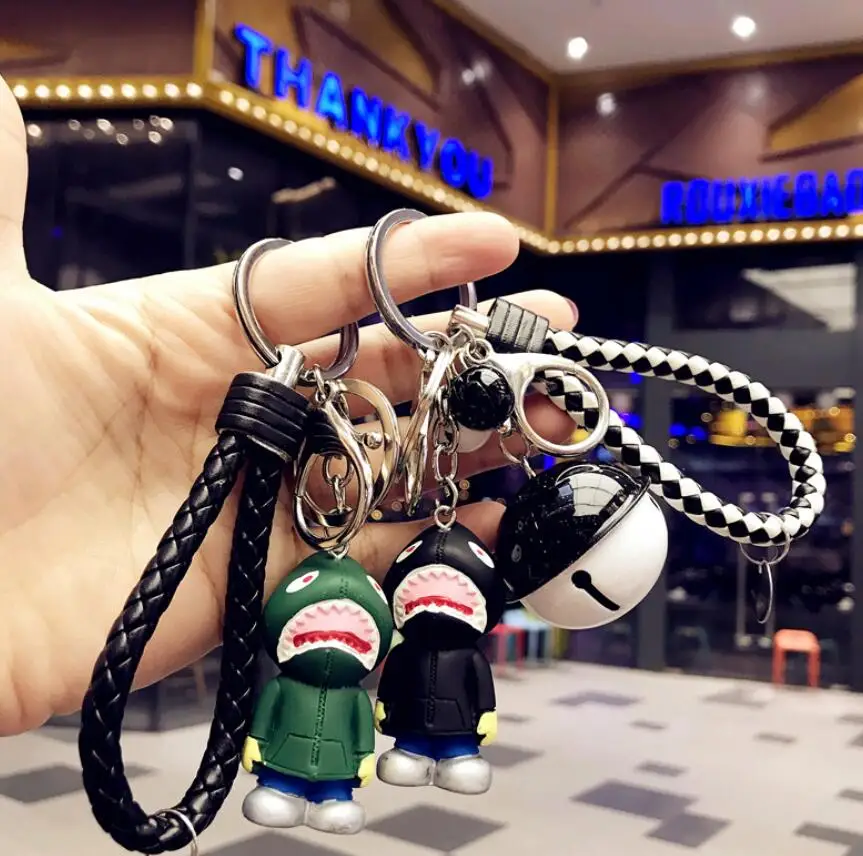 

Free Shipping Bell Fashion Bape Aape Shark Ape Camo Keyrings Dolls Keychain Pendent Charms, Colorful