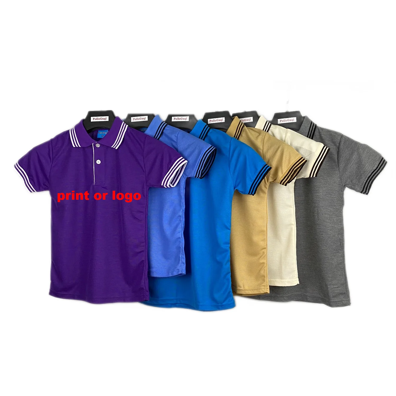 

children shirt can customize the pattern or logo Lapel kids polo shirts