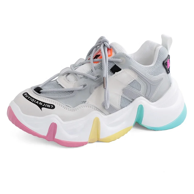 

2020 fashion platform sneakers women dad shoes chunky sneakers, 5 colors
