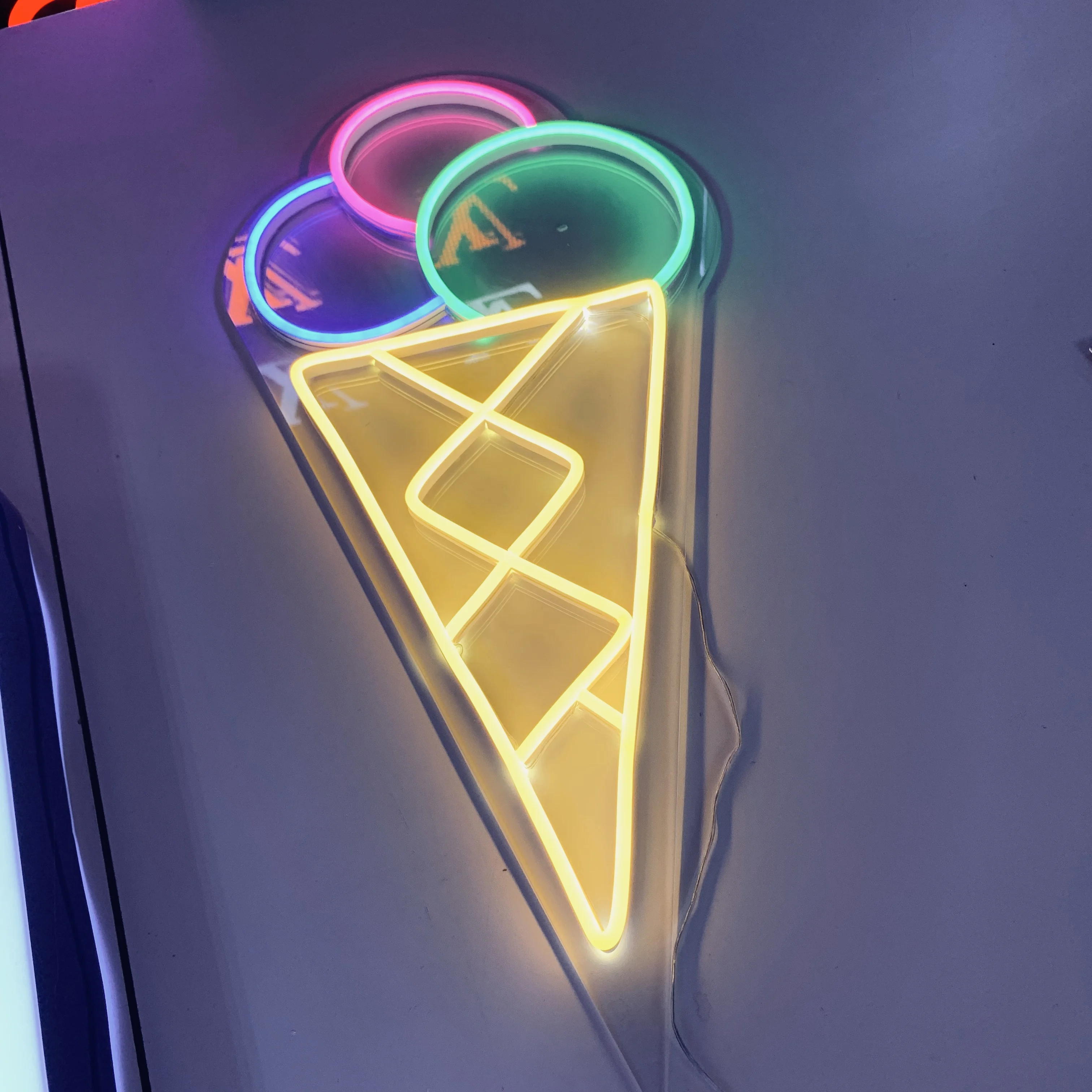 Cheap price neon sign outdoor advertising led neon light ice cream light