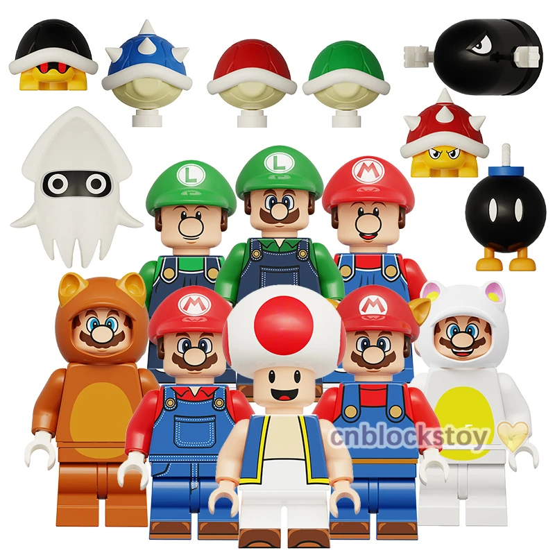 

Super Mario Kinopio Yoshi Luigi Cartoon Game Movie Mini Bricks Building Block Figure Kids Collect Plastic MOC Toy KDL815