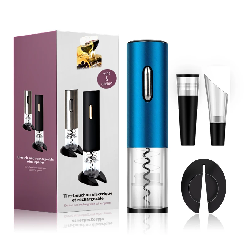 

Hot sale in Amazon rechargeable wine opener automatic wine opener set with color box