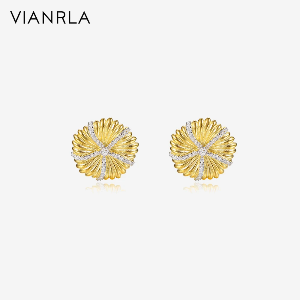 

VIANRLA Silver Earring Jewelry Circular Ear Studs Fashion Women's Jewelry Laser Custom Logo