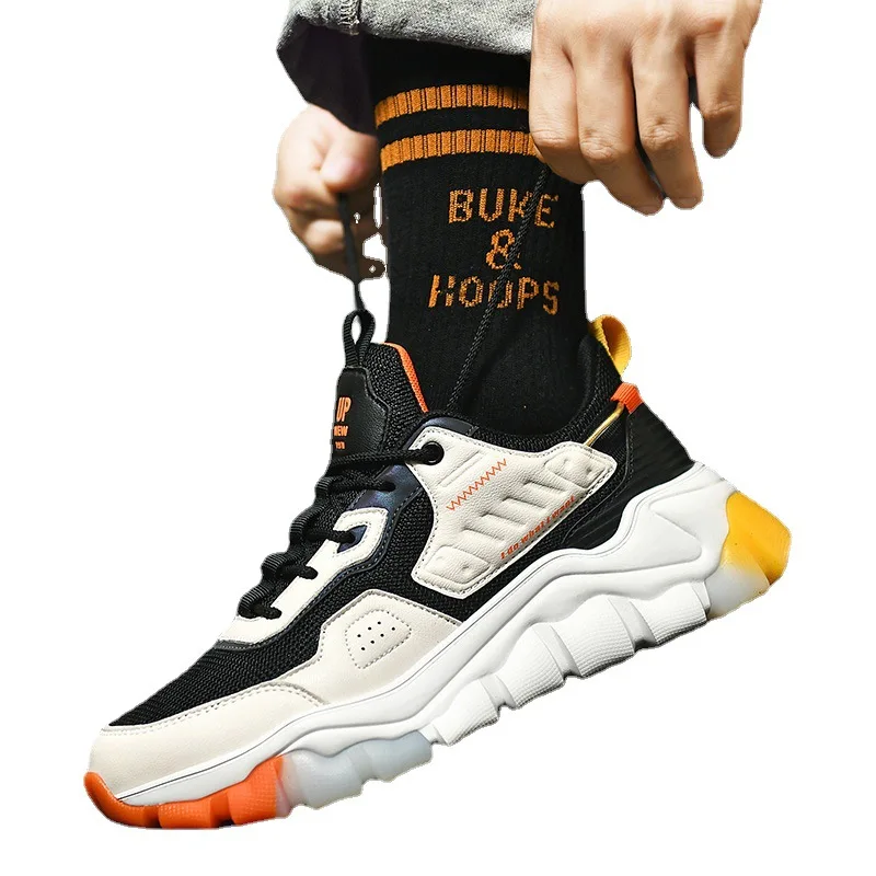 

2020 New men's casual walking style shoes high quality breathable mesh fabric sneakers men's casual sports tidal shoes, 3 colors