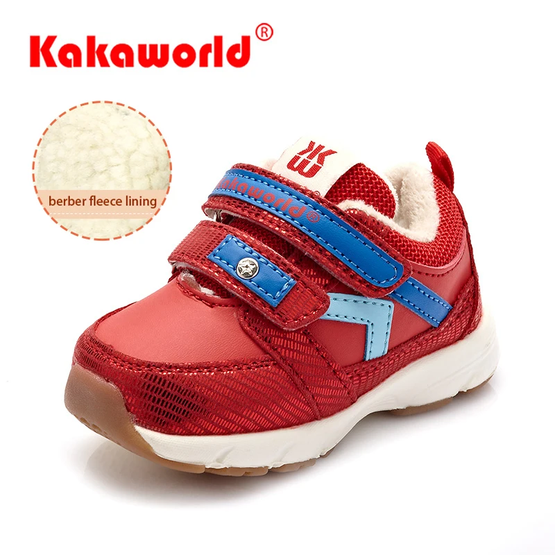 

High-Quality Hot Selling Kids Sneakers Berber Fleece Kids Sports Shoes Winter Warm Girls Shoes Boys Shoes, Red,rose red,dark blue,dark grey