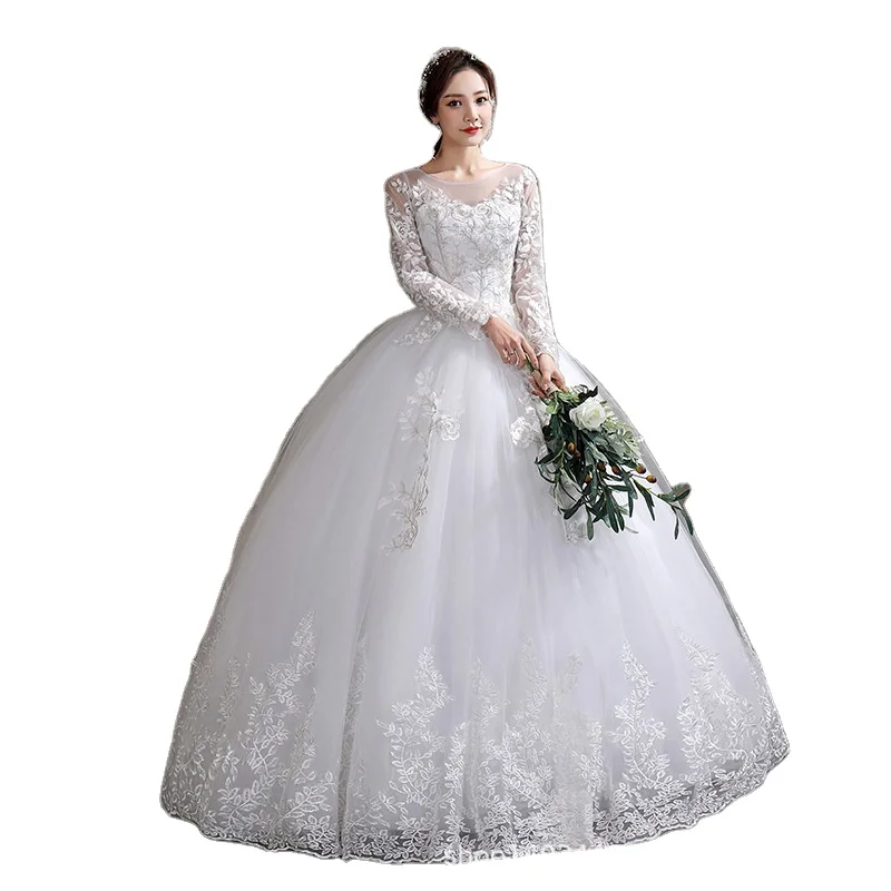 

Elegant Bridal Gown New Wedding Gown For Women 2023 Lace Embroidery Short Sleeve Strapless Wedding Dresses