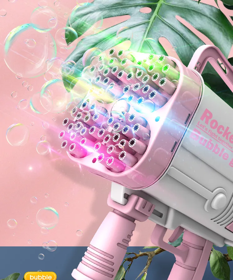 

Spot 64-hole space bazooka upgrade dazzling light version of the Gatlin electric bubble machine