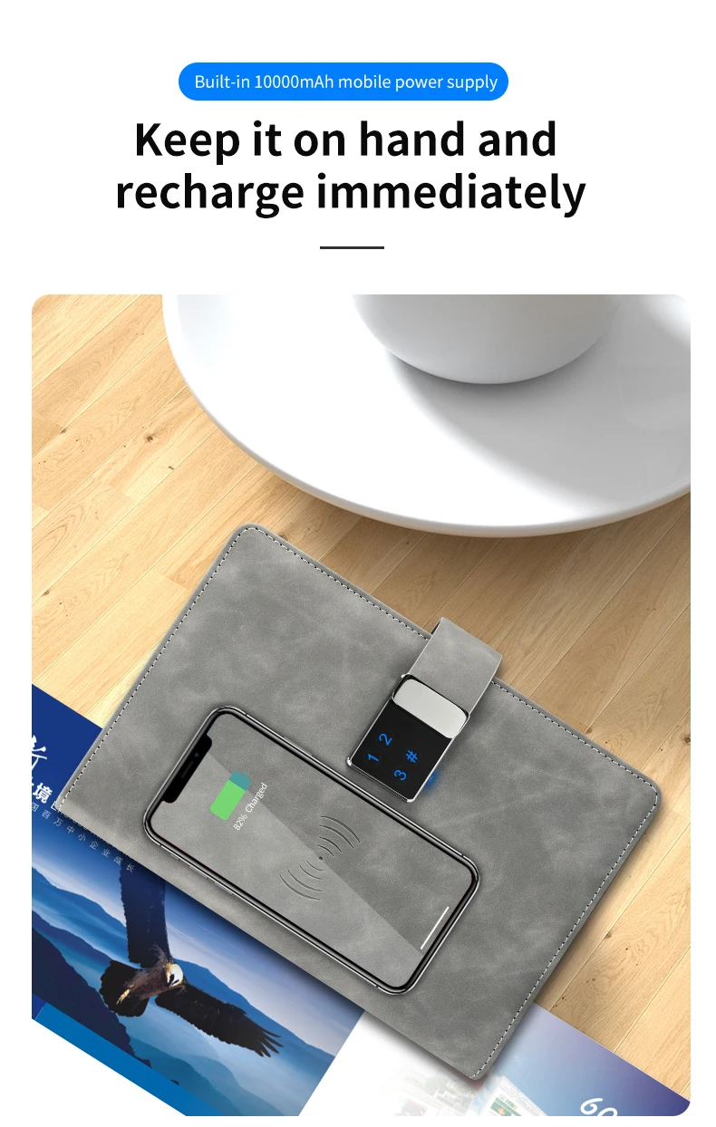 Multi Functional Like Rocketbook Reusable Writing Waterproof Recycled Scannable Smart Power Bank Notebook with digital lock - ANKUX.COM