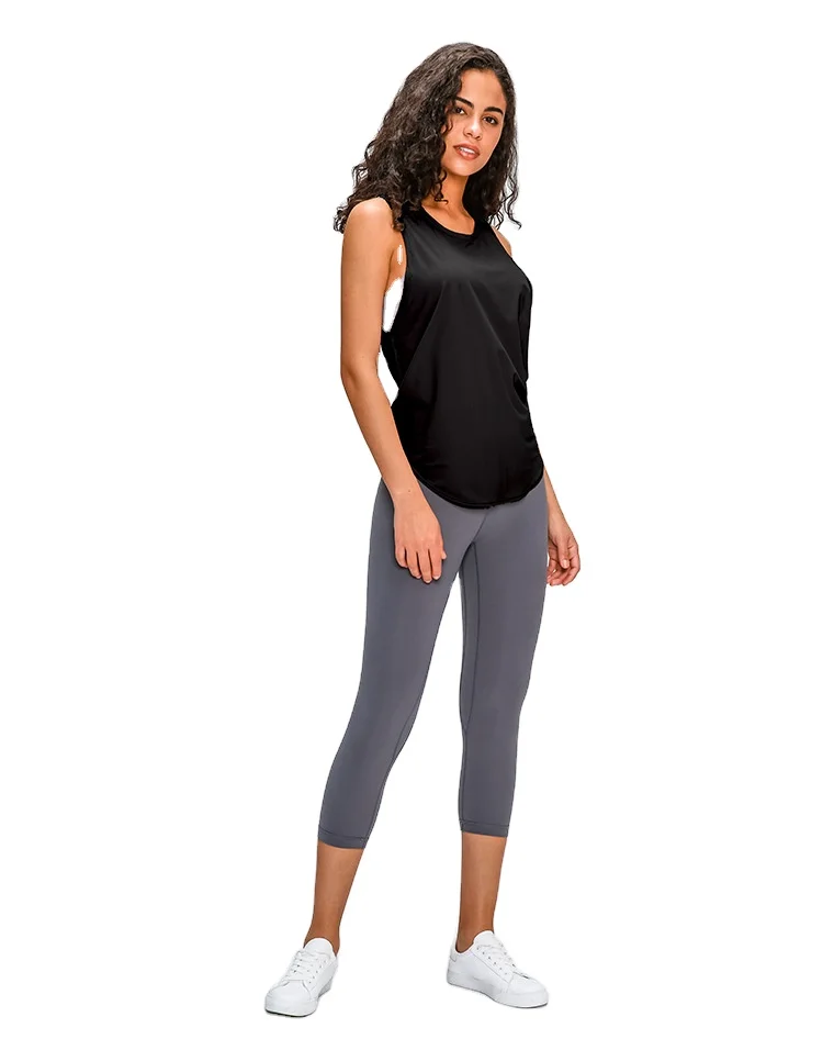 

Factory Low Price Comfortable Ladies Yoga Vest Women Sports Sleeveless Top with High Click