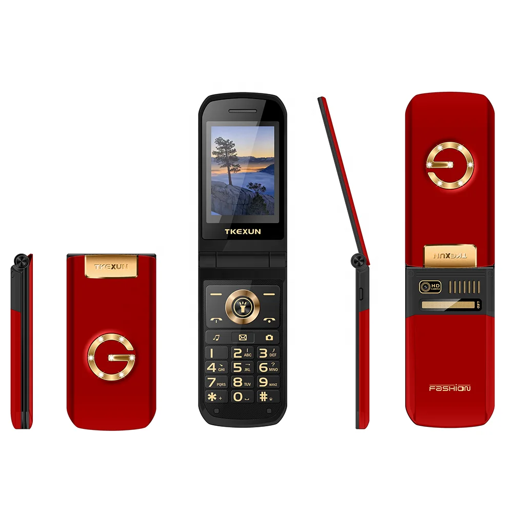 

2.4 inch screen flip style dual sim card G9000 folding china mobile phone, Silver, gold