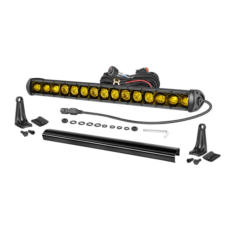 

75 Watts 20 Inch Spot Flood Beam Single Row Front Grille Waterproof Amber Led Light Bar