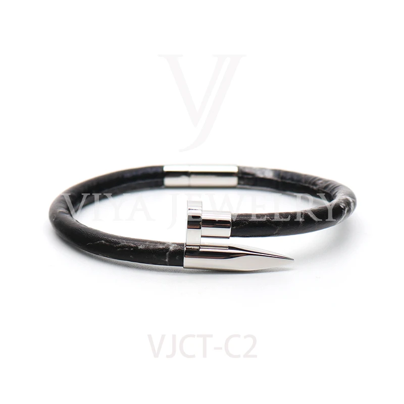 

VIYA Jewelry Latest Design Men Cow Leather bracelet in Marble Print leather bracelet