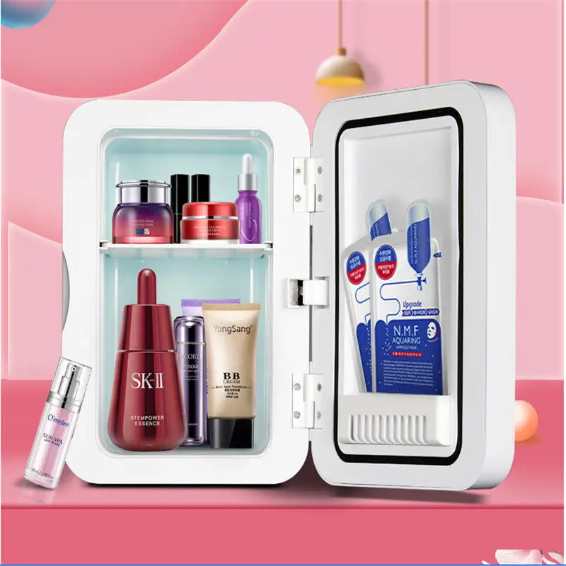 

Mini Cosmetic Skincare Refrigerador Small Cheap Portable Beauty Compact Refrigerator Makeup Make up Fridge 8L Frigo with Mirror