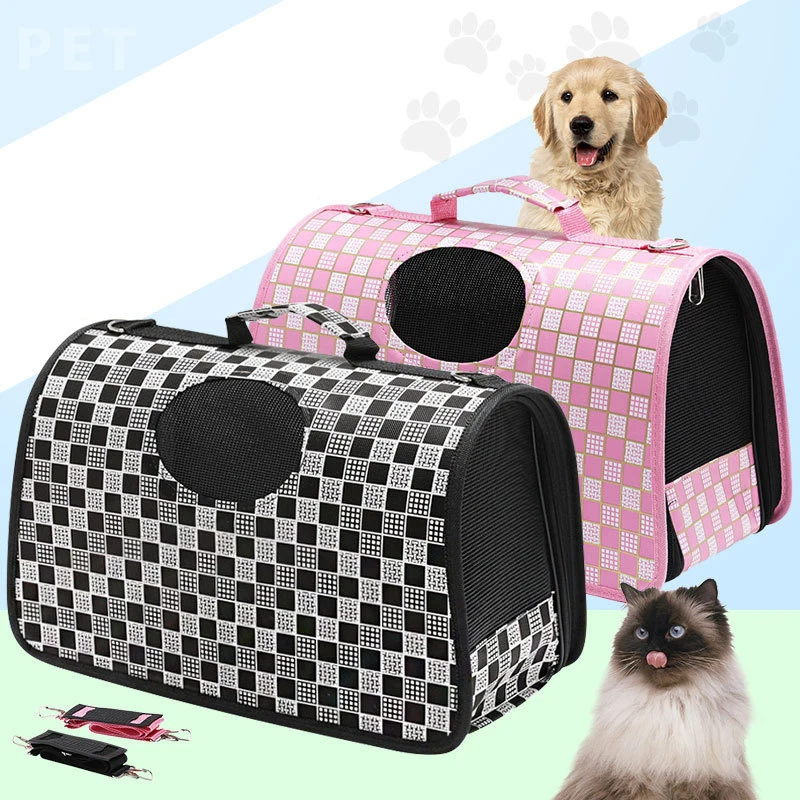 

Breathable dog cat basket outgoing foldable portable pet carrier waterproof pet bag, Pink,black,blue