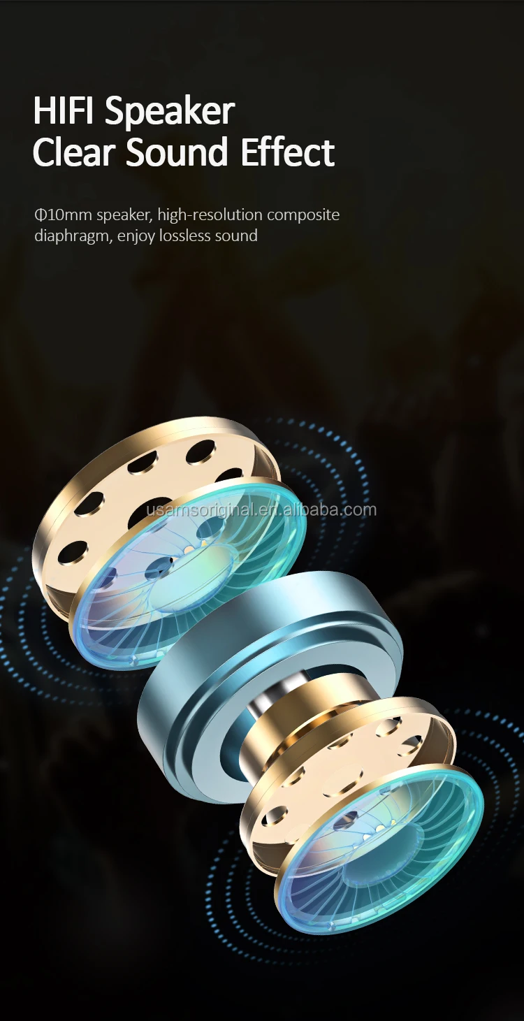 USAMS BT1 Original Design Single Ultra Light 8g ABS BT5.0 Earbuds Wireless Single Earphones For Apple - ANKUX.COM