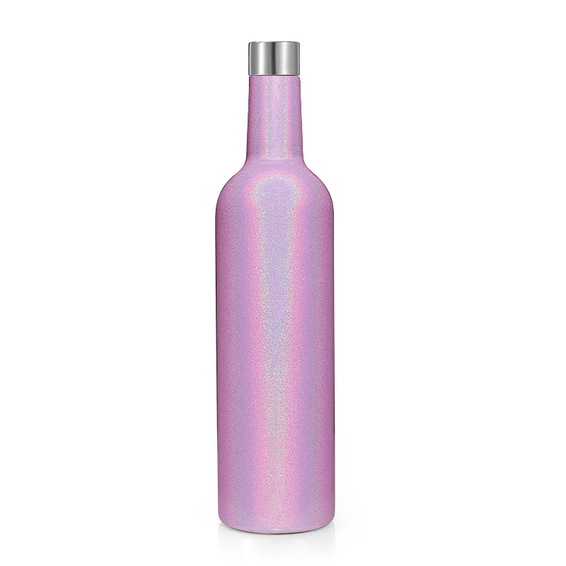 

new color new design the wine bottle stainless steel vacuum insulated 750 ml empty wine bottle, Customized color