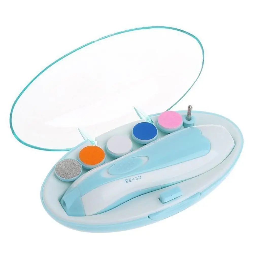 

Hot selling baby nail file electric nail trimmer kid nails cutter set, Blue/pink
