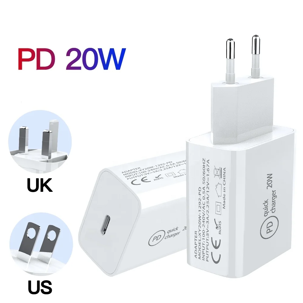 

PD 20W Charger For Apple iphone 12 mini portable mobile UK Plug Adapter Customized charger type C charger