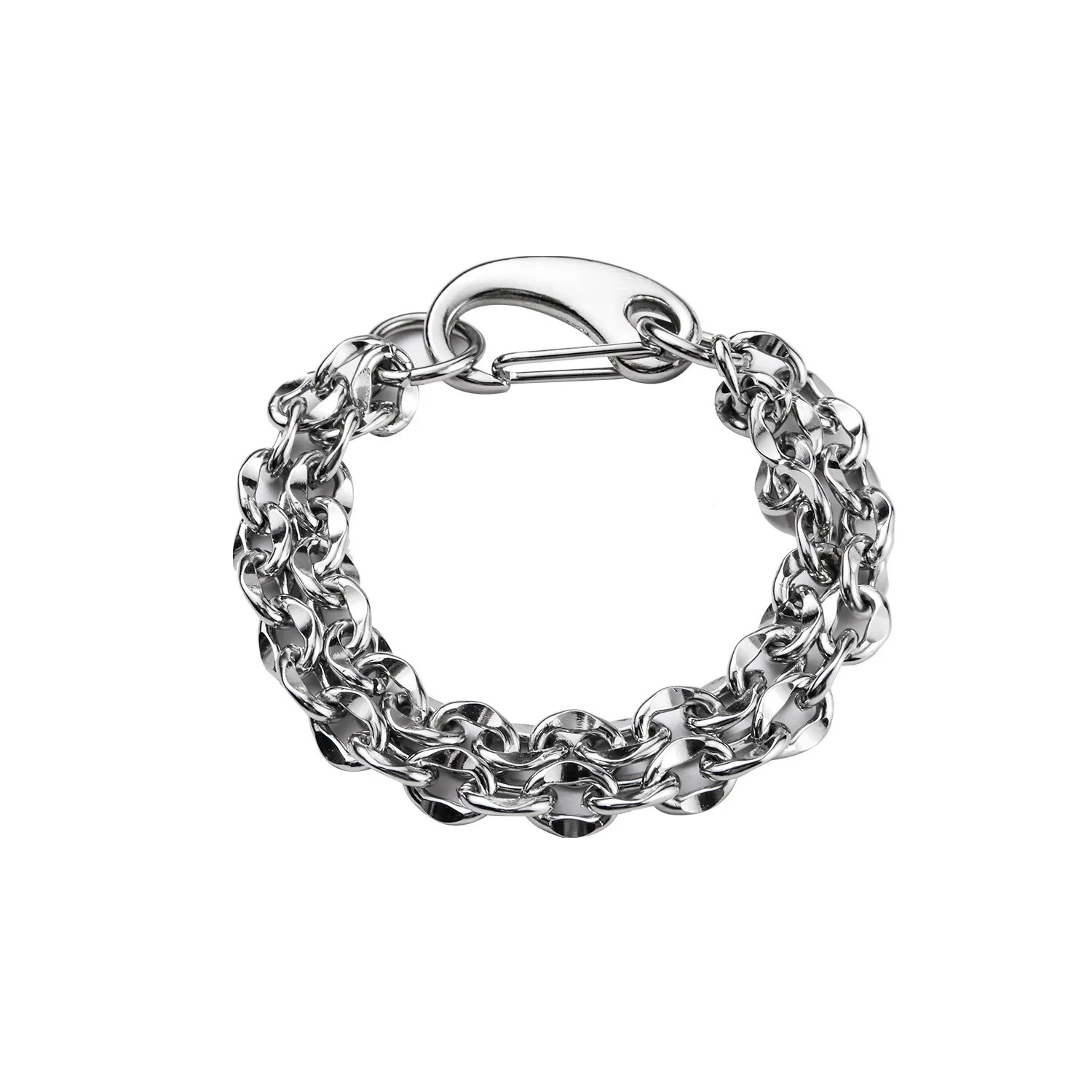

Custom high quality men's titanium steel bracelet black per fashion titanium steel bracelet black iced out hip hop bracelet