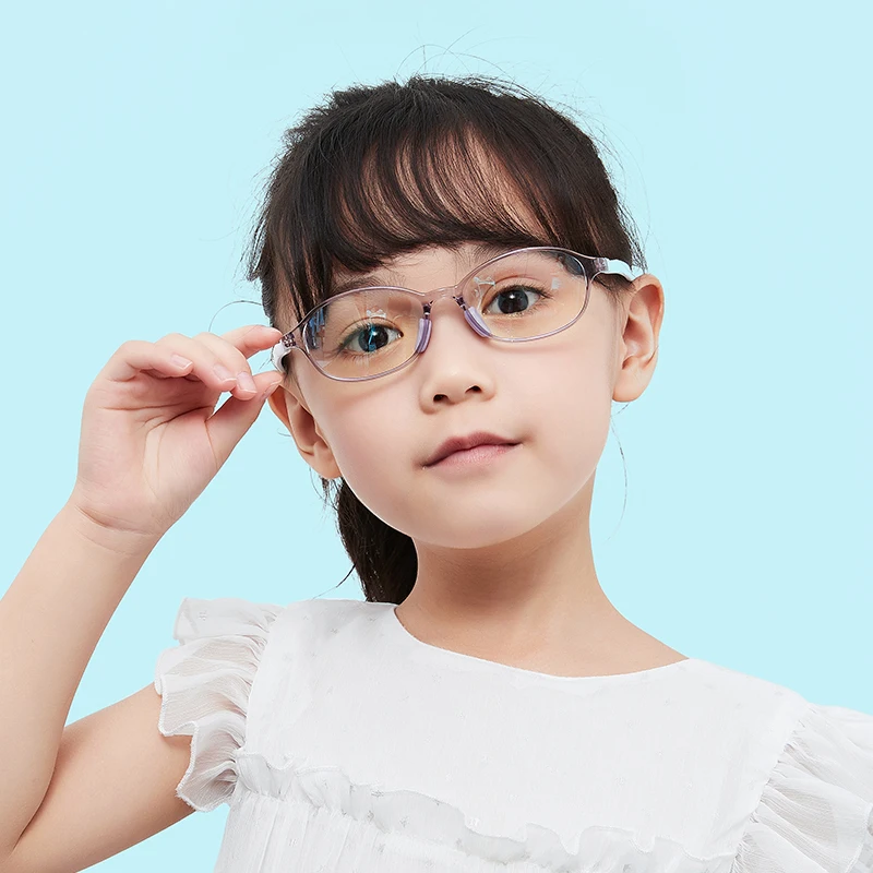 

Wholesale new fashion tr90 round frame optical eyeglasses clear lens kids blue light glasses, 5 colors