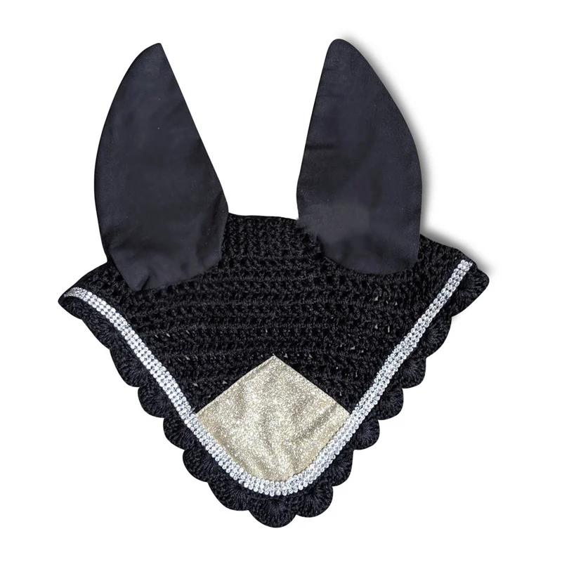 

New Product Standard Horse Fly Mask With O Ears horse fly mask custom, Black and customized