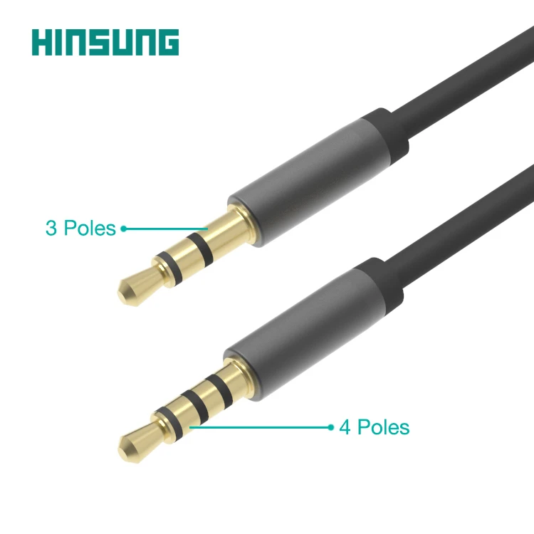 4 Pole Aux Cable 3.5mm car audio speakers audio jack 3.5mm audio cable