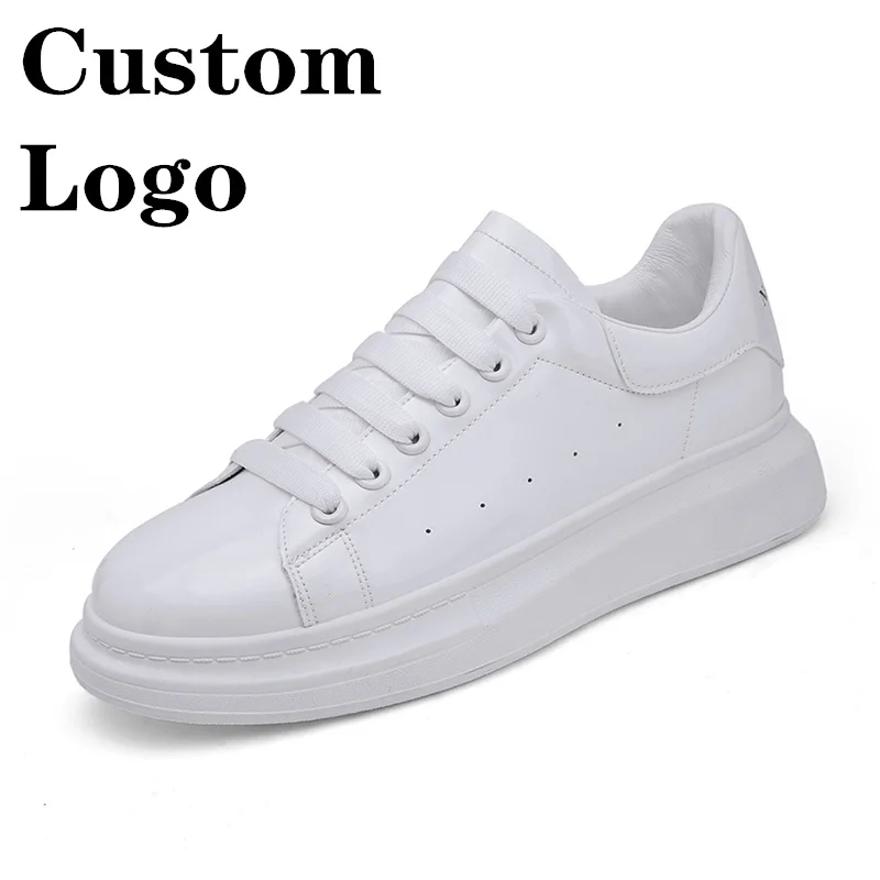 

Moyo Factory Price Fluorescent Patent Leather Casual Men's Custom Sneakers Logo design shoes Men's Sneakers