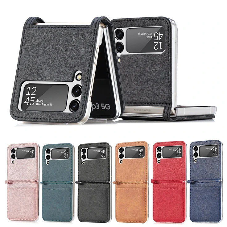 

Credit Cards Slot Slim Leather Phone Case for Galaxy Z Filp 3 5G 2 Luxury Protective Cases for Samsung Galaxy Z Flip3 Skin Cover