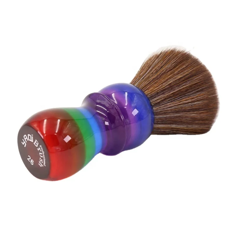 

Yaqi 26mm Rainbow Brown Synthetic Hair Shaving Brush
