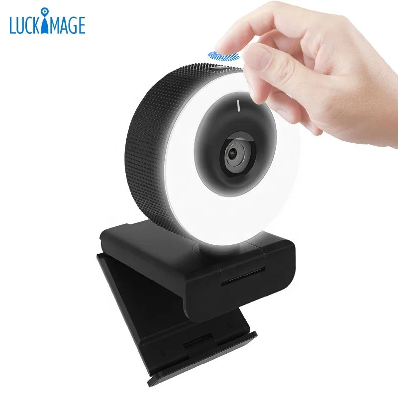 

Luckimage 1080p 60fps webcam ring light webcam autofocus 4k, Black