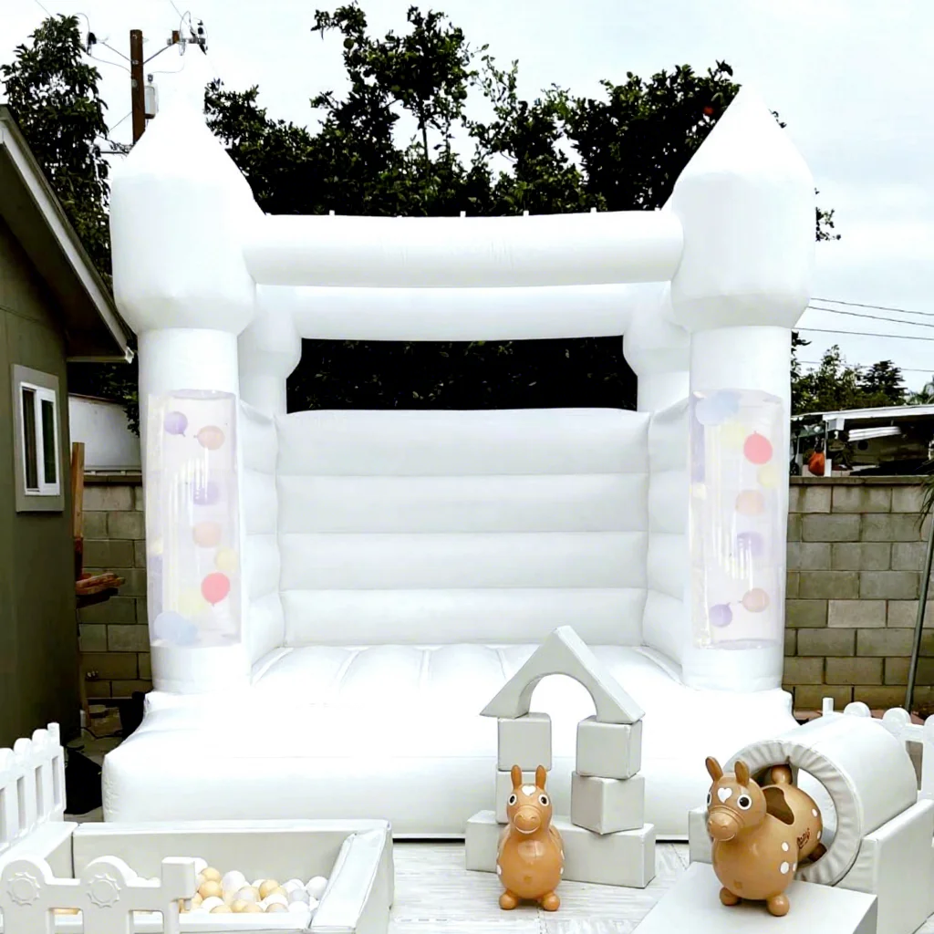 Adult Kids Inflatable Jumping Castle Commercial Giant Large White Bounce House Instant Blow up for Party Wedding Birthday