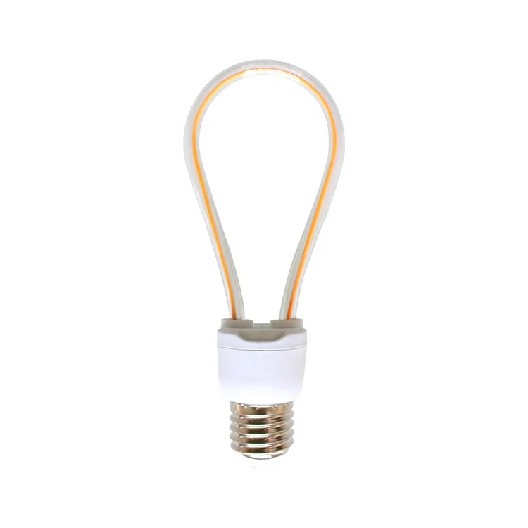 Outline Filament Ultrathin LED Light Bulbs, Decorative Vintage Edison LED Bulbs, Dimmable Curved LED Filament
