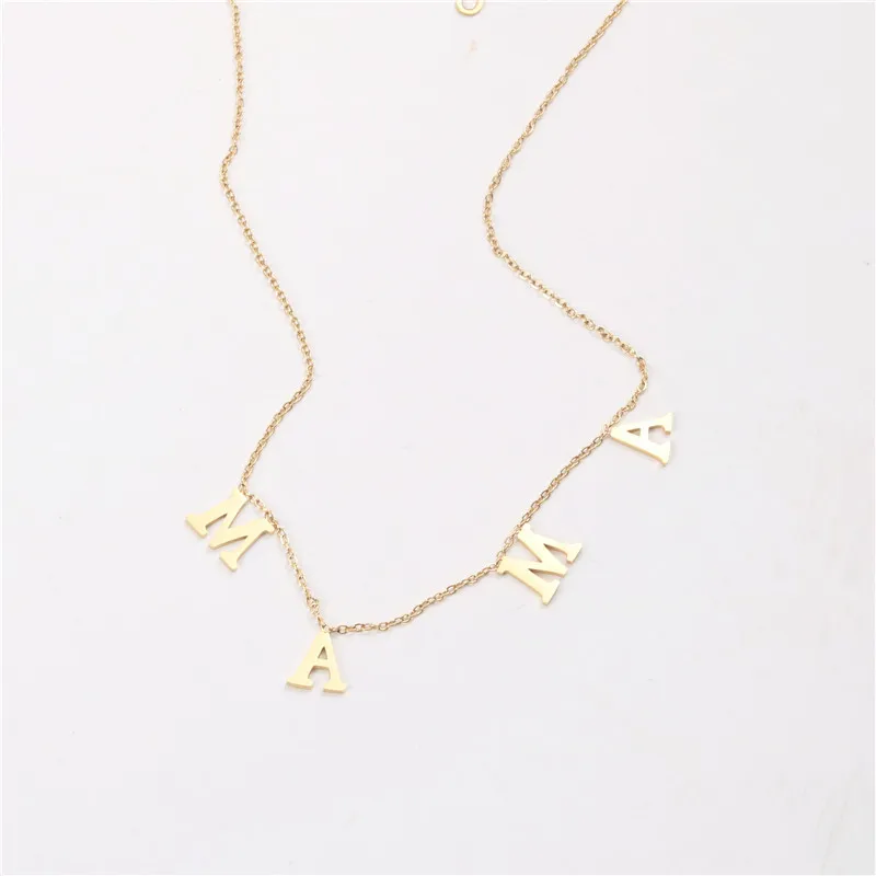 Joolim Jewelry 18K PVD Gold Plated Waterproof MAMA  Stainless Steel Necklace Women Fashion Jewelry