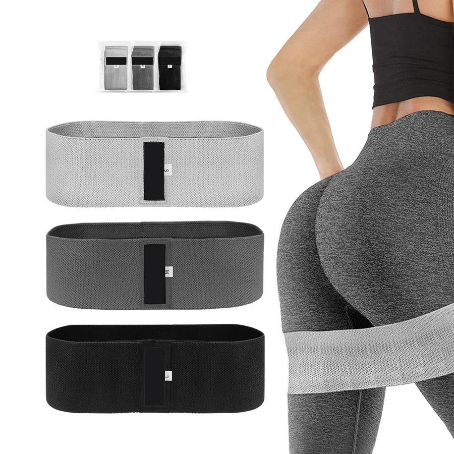 

Fitness Gym Yoga Training Loops Non Slip Elastic Hip Bands Wide Workout Cotton Squat Peach Band Fabric Resistance Booty Bands, Support customized color