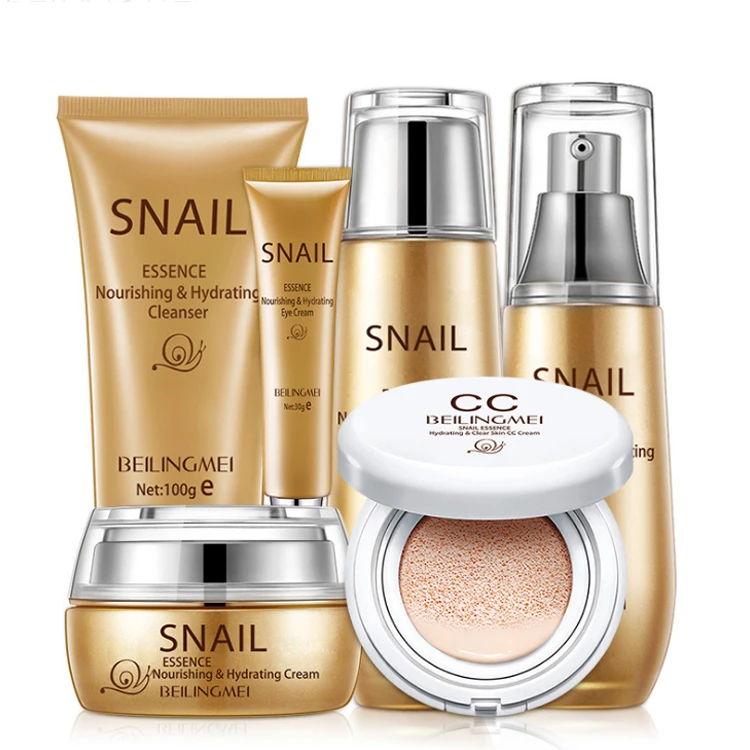 

OEM private label organic korean face beauty red ginseng snail six-piece set nourishing deep cleansing skin care set