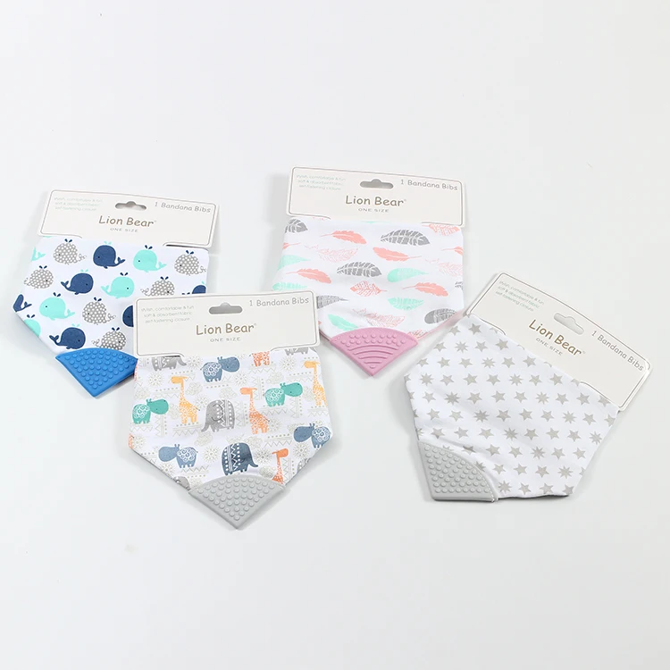 

3 to 24 Months High Quality Top Selling Soft Drool bibs, Bazzle Baby BPA-Free Teethers Silicone Bandana Bibs ,, 4 colors