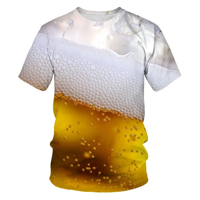 

lin men kid beer 3d printing t shirt short sleeve abstract 3D printing t shirts