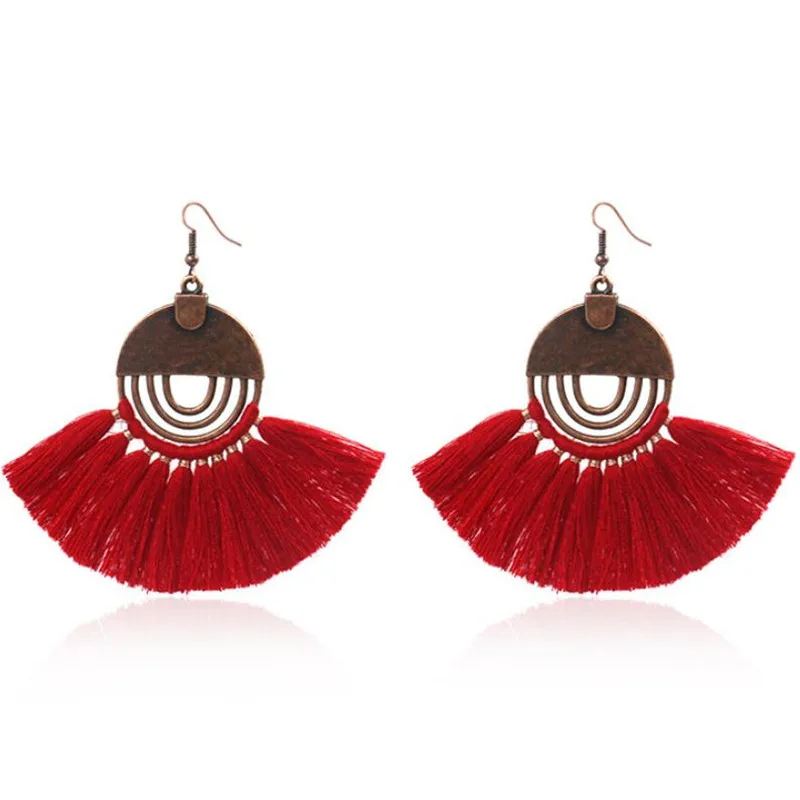 

Bohemian Fashion hollow hoop Women Boho Tassel Earrings Jewelry