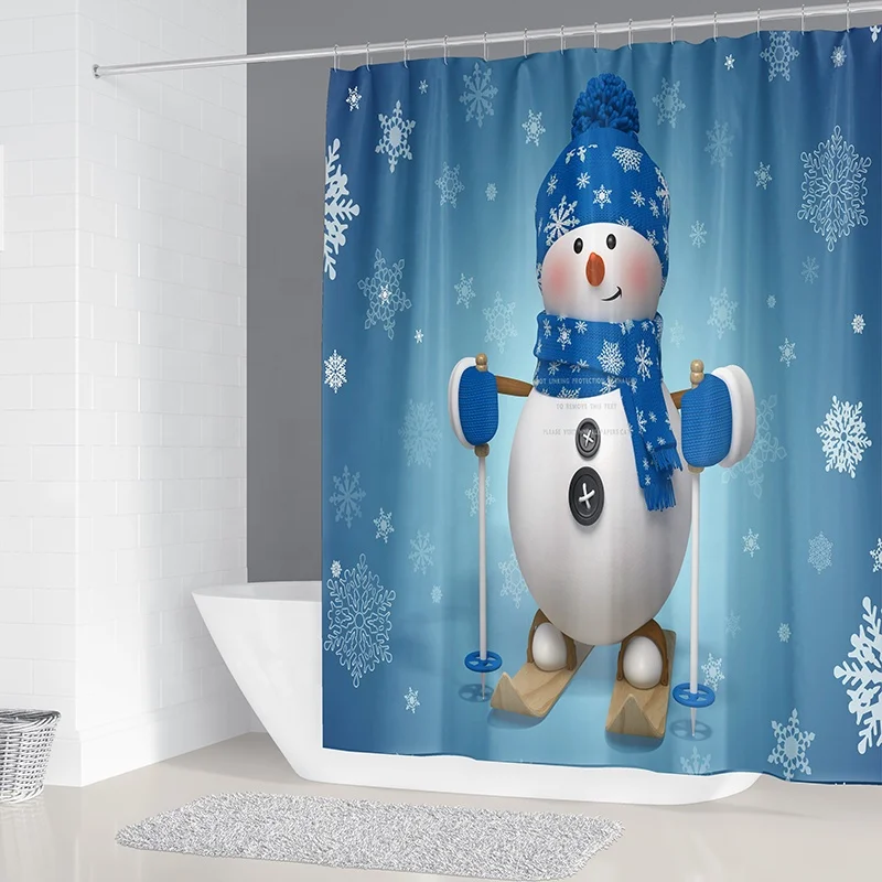 

i@home Christmas bathroom 80 inch positive shower curtain, As picture show