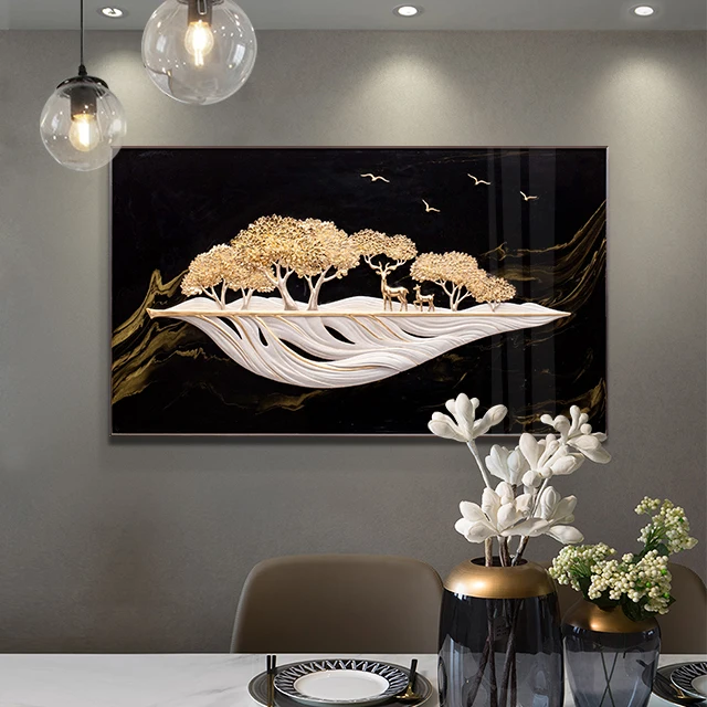 

Relife 3d 5 Pieces Wall Art Canvas Abstract Wall Art Home Decor Luxury Accessories Relief For Home Decoration, Customized color