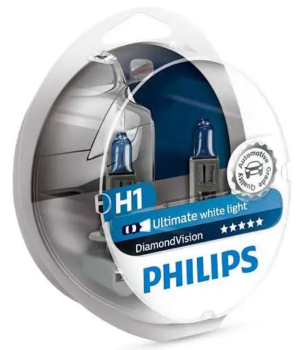 ECE Approve Philips Diamond Vision H1 12258  12V 5000K LED Headlight 55W Halogen Bulbs