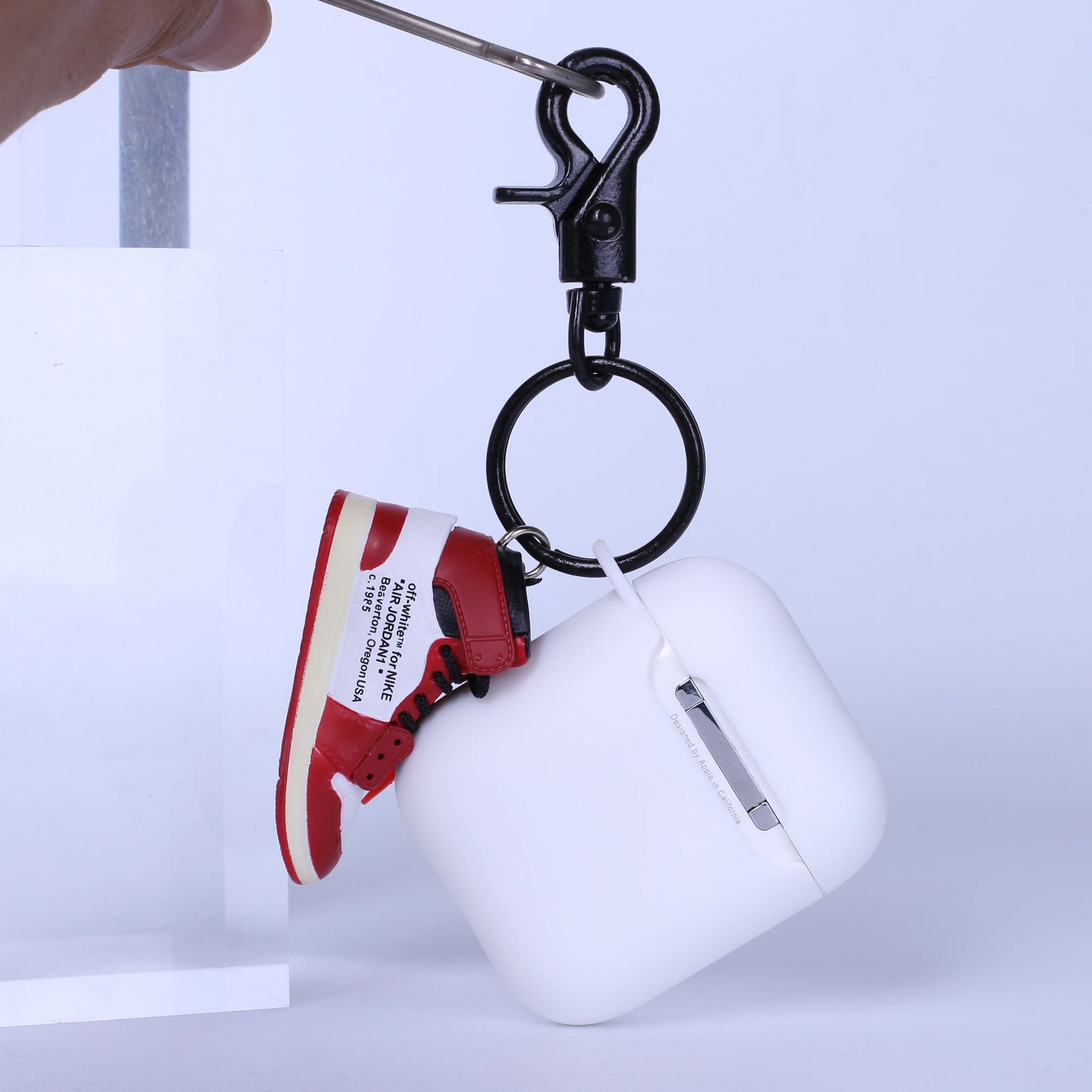 
OW Air Jordan 85 Protective TPU Cover case Earbuds Hypebeast for Wireless Apple AirPods 1 and 2 EarPods with 3D Mini 