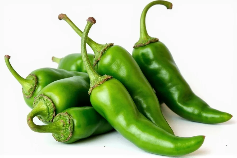 Fresh serrano peppers at farmer's market