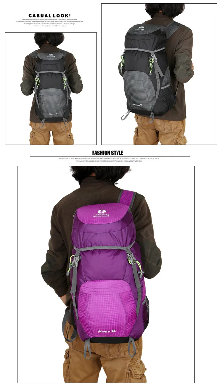 Volume outdoor folding backpack hiking backpack skin pack