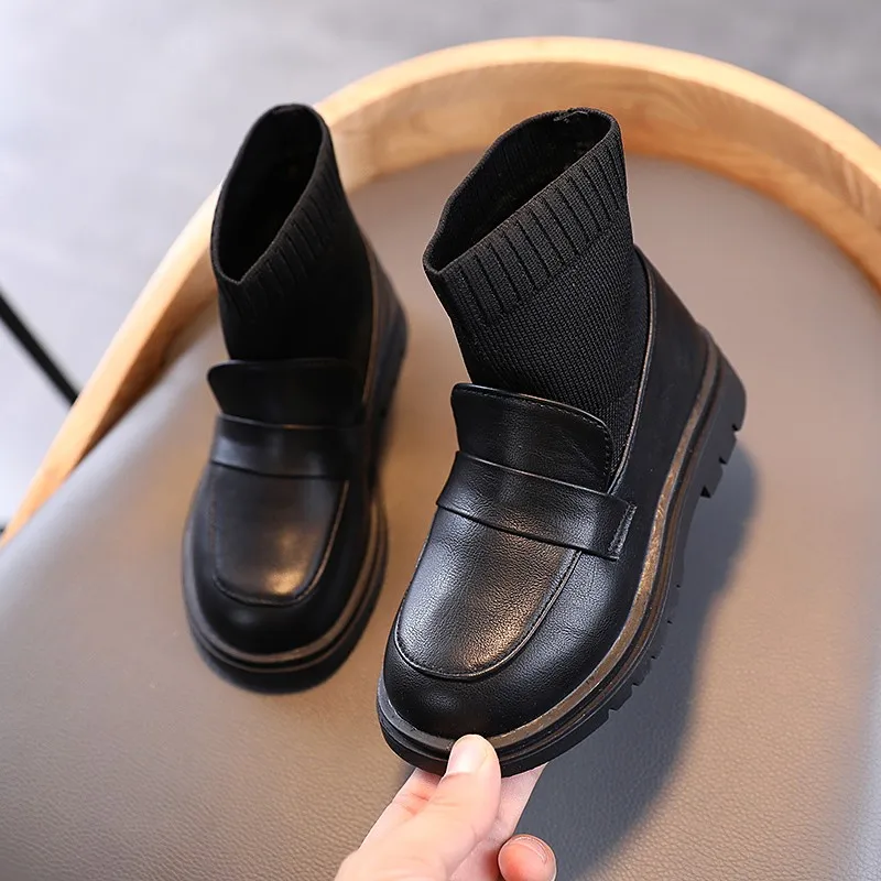 

Children's Shoes Girls and boys sock Shoes Sneakers Casual Shoes, Black,white